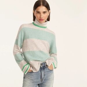 J. Crew Striped Turtleneck‎ Sweater in Supersoft Yarn Wool Blend